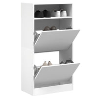 Schoenenkast Met 2 Klaplades 80X34X116 Cm Wit