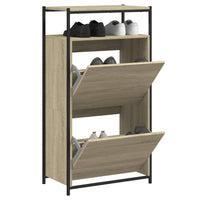 Schoenenkast 75X34X112 Cm Bewerkt Hout Kleurig Sonoma Eiken