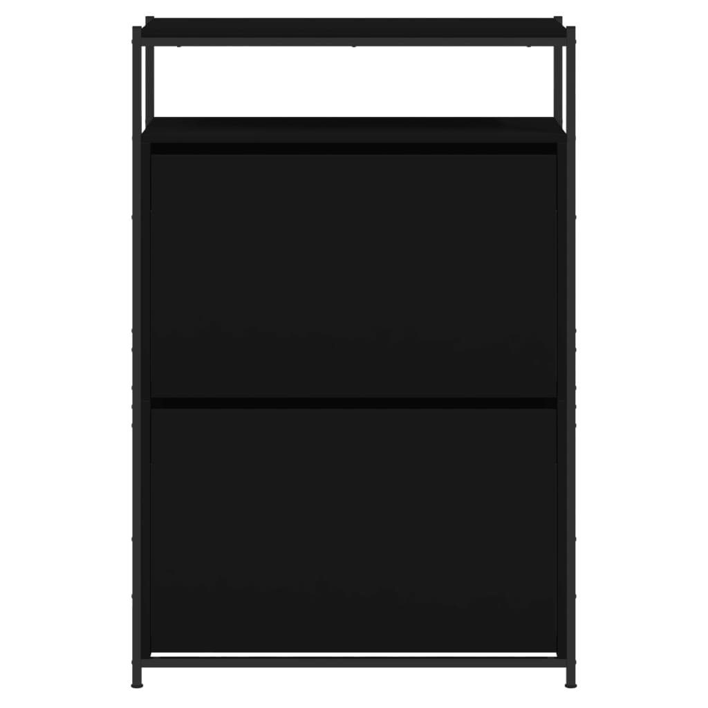 Schoenenkast 75X34X112 Cm Bewerkt Hout Zwart