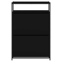 Schoenenkast 75X34X112 Cm Bewerkt Hout Zwart
