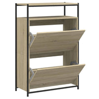 Schoenenkast 75X34X112 Cm Bewerkt Hout Kleurig Sonoma Eiken