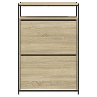 Schoenenkast 75X34X112 Cm Bewerkt Hout Kleurig Sonoma Eiken
