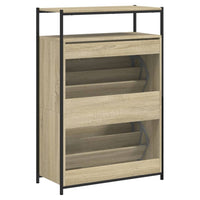 Schoenenkast 75X34X112 Cm Bewerkt Hout Kleurig Sonoma Eiken