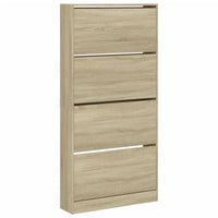 Schoenenkast Met 4 Klaplades 80X21X163,5 Cm Kleurig Sonoma Eiken