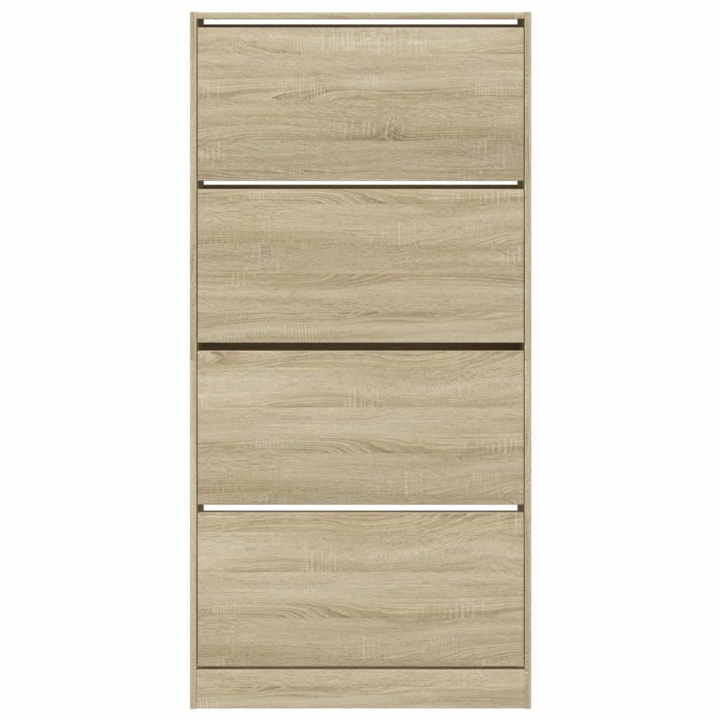 Schoenenkast Met 4 Klaplades 80X21X163,5 Cm Kleurig Sonoma Eiken