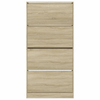 Schoenenkast Met 4 Klaplades 80X21X163,5 Cm Kleurig Sonoma Eiken