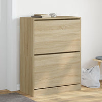 Schoenenkast Met 4 Klaplades 80X21X163,5 Cm Kleurig Sonoma Eiken