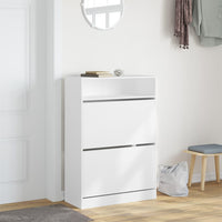 Schoenenkast Met 2 Klaplades 80X34X116 Cm Wit