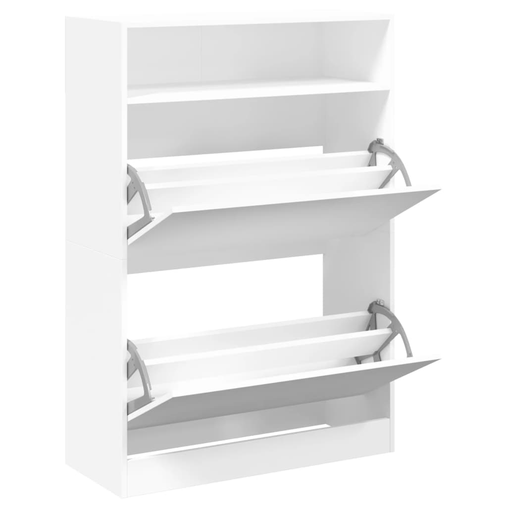 Schoenenkast Met 2 Klaplades 80X34X116 Cm Wit