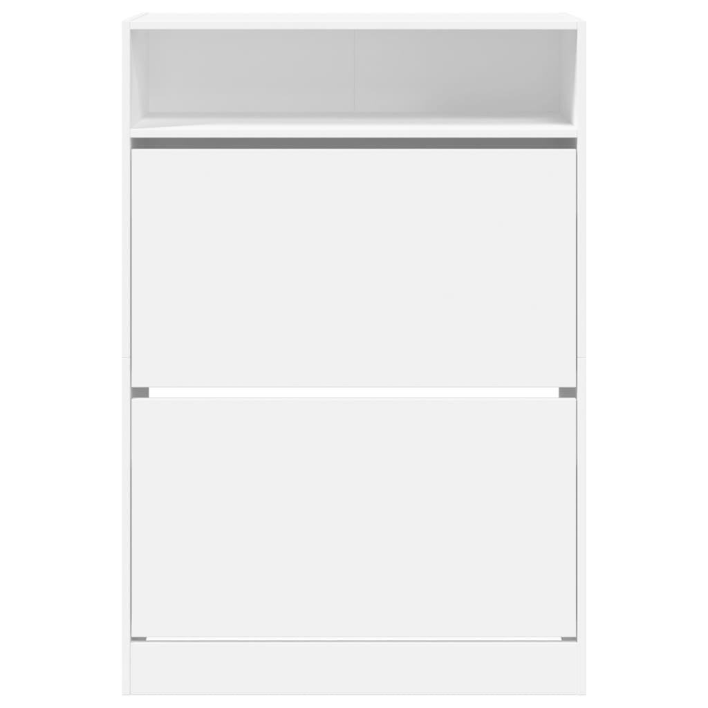 Schoenenkast Met 2 Klaplades 80X34X116 Cm Wit