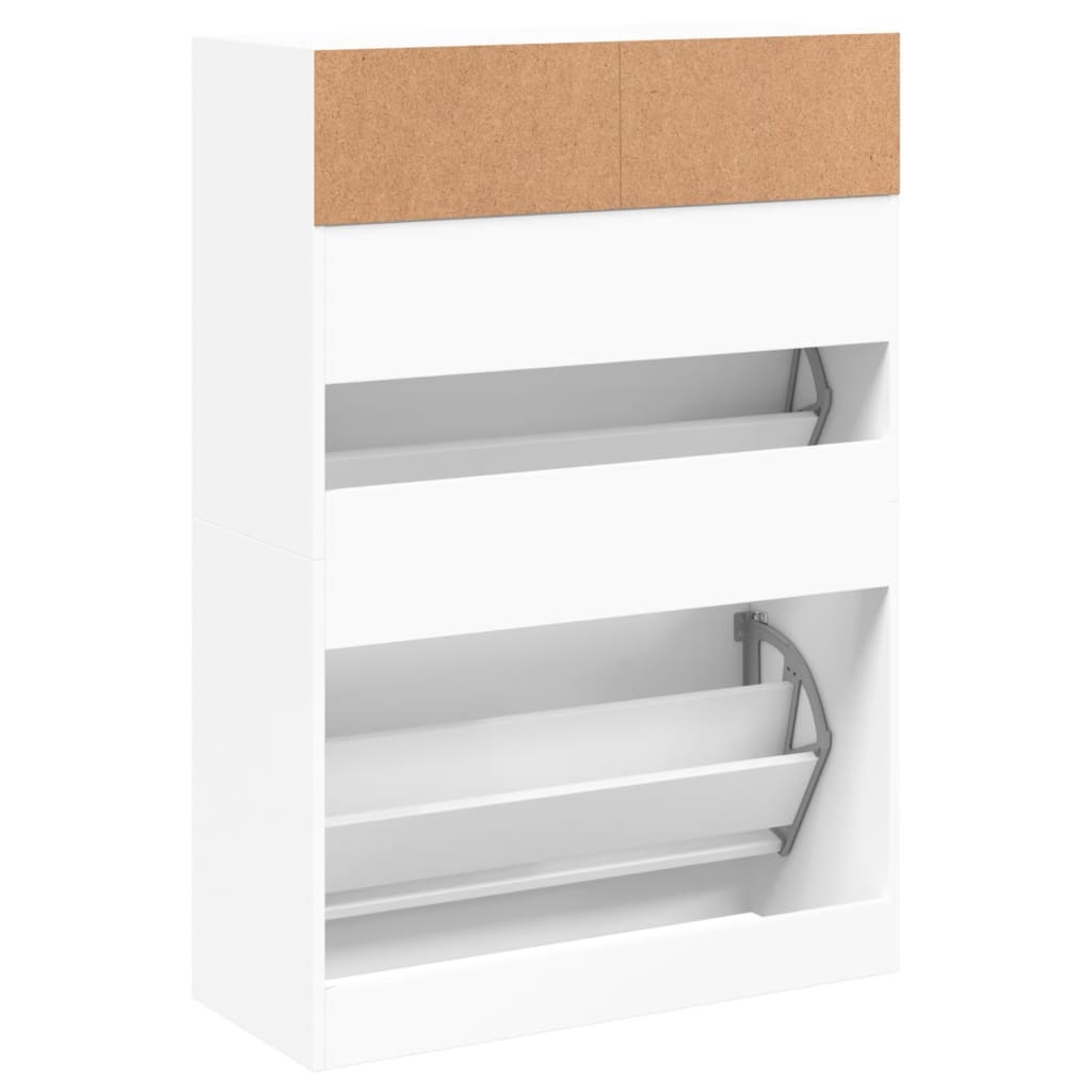 Schoenenkast Met 2 Klaplades 80X34X116 Cm Wit