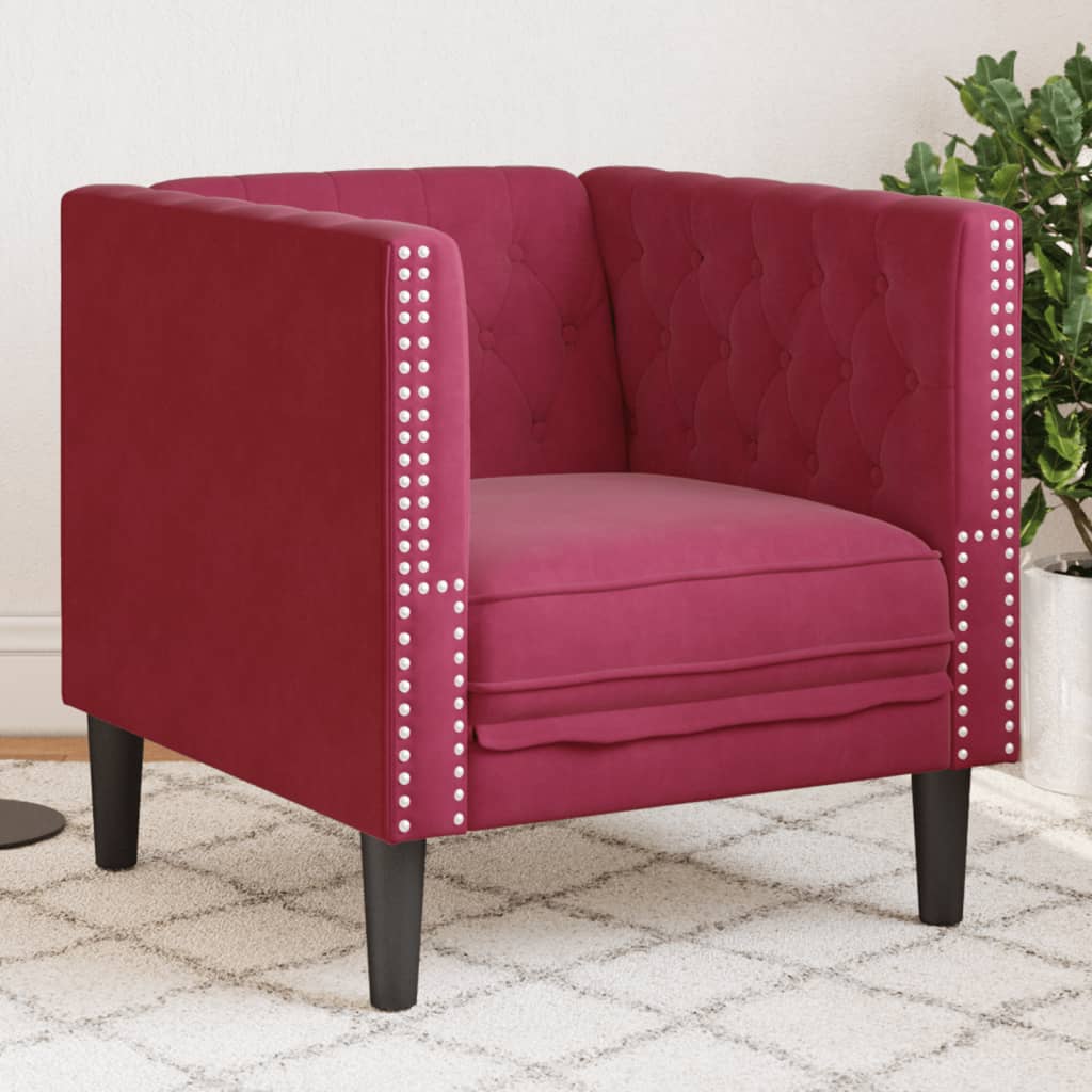 Fauteuil Chesterfield-Stijl Fluweel