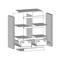 Hoge Kast 67X39X95 Cm Staal