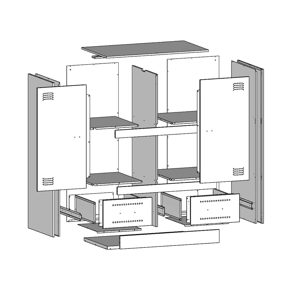 Hoge Kast 67X39X95 Cm Staal