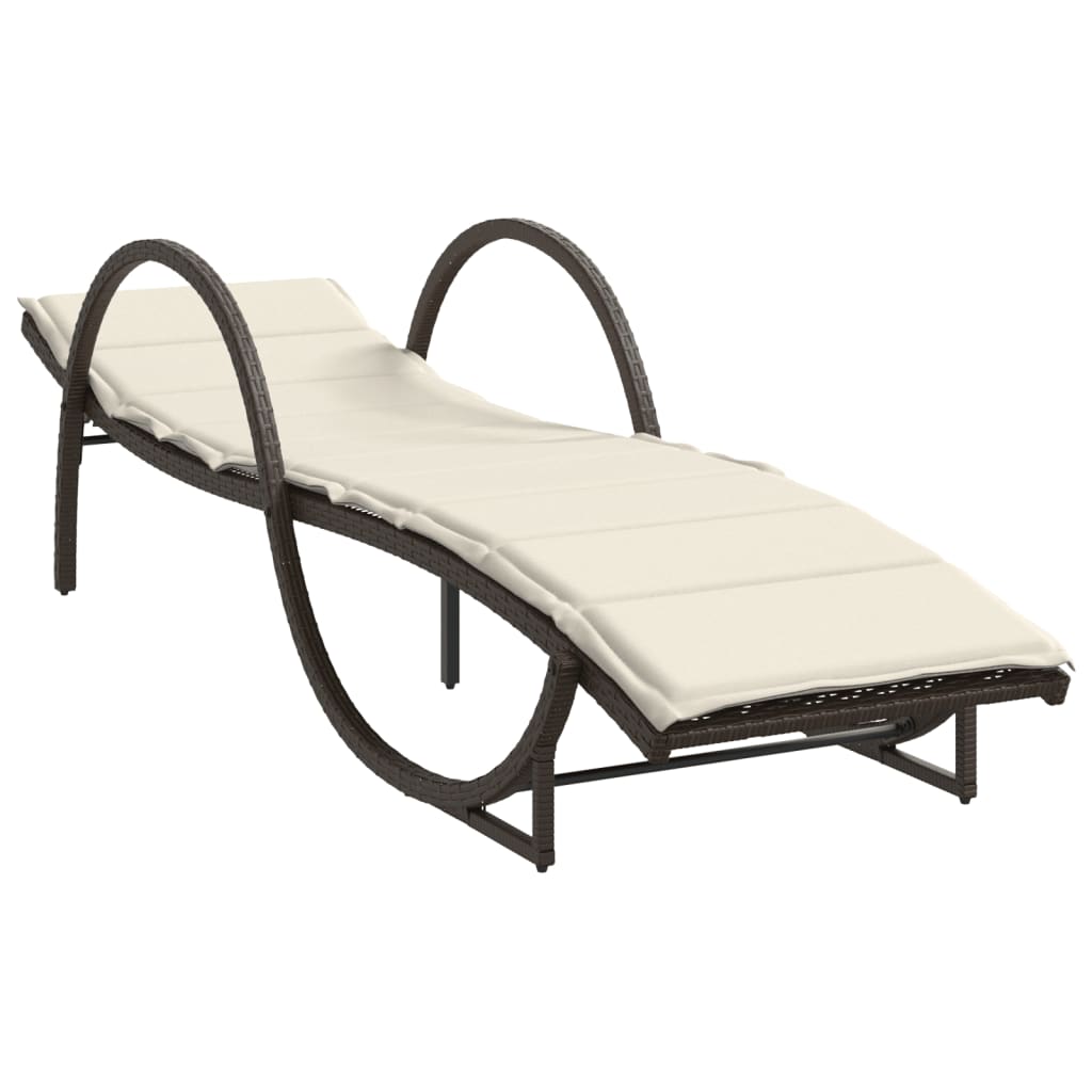 Ligbed Met Kussen 60X199X42 Cm Poly Rattan