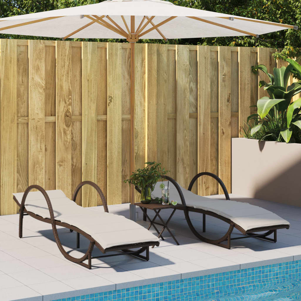 Ligbed Met Kussen 60X199X42 Cm Poly Rattan