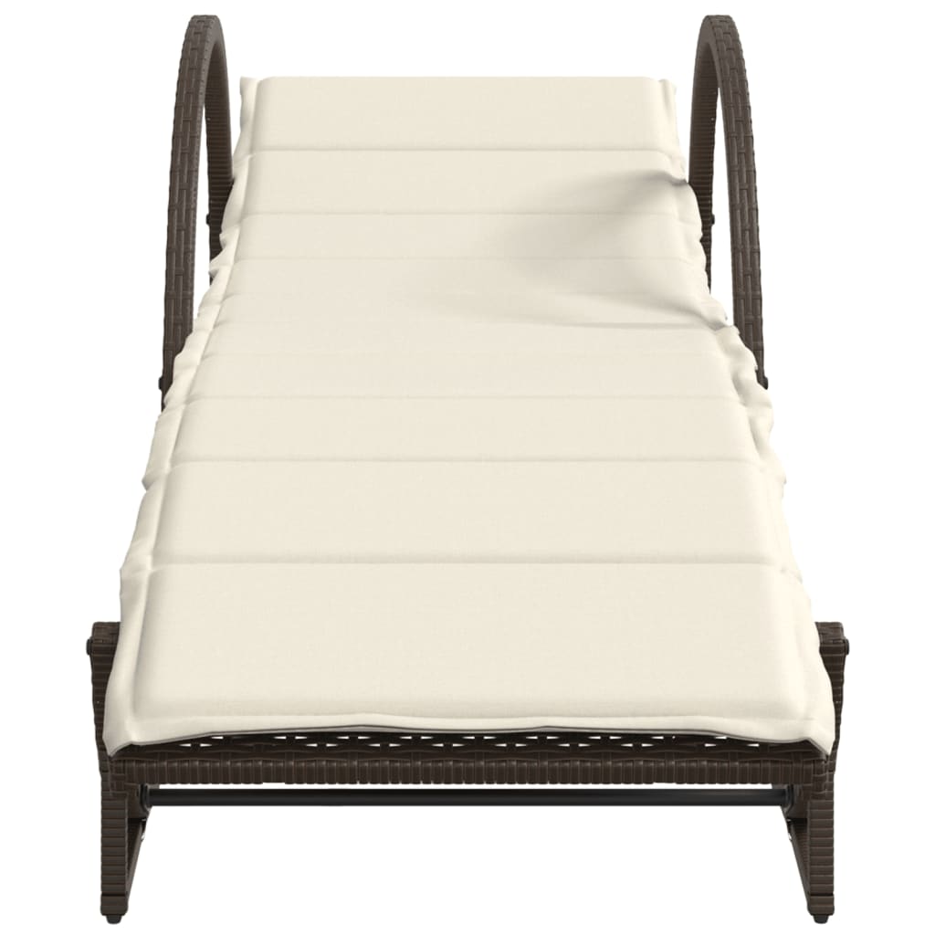 Ligbed Met Kussen 60X199X42 Cm Poly Rattan