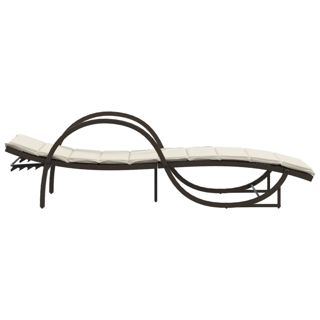 Ligbed Met Kussen 60X199X42 Cm Poly Rattan