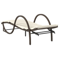Ligbed Met Kussen 60X199X42 Cm Poly Rattan