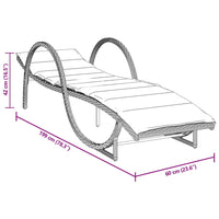Ligbed Met Kussen 60X199X42 Cm Poly Rattan