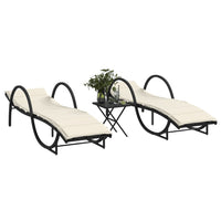 Ligbed Met Kussen 60X199X42 Cm Poly Rattan