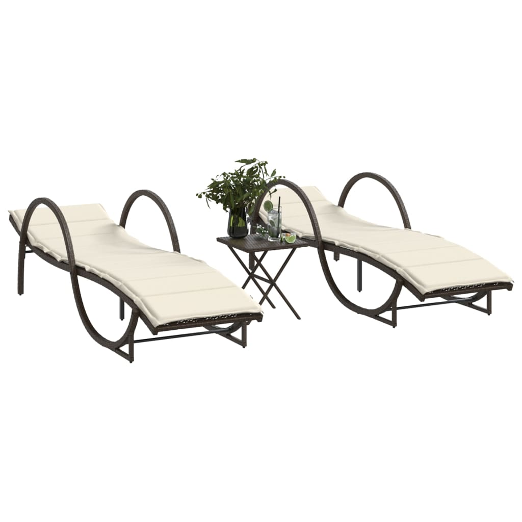Ligbed Met Kussen 60X199X42 Cm Poly Rattan