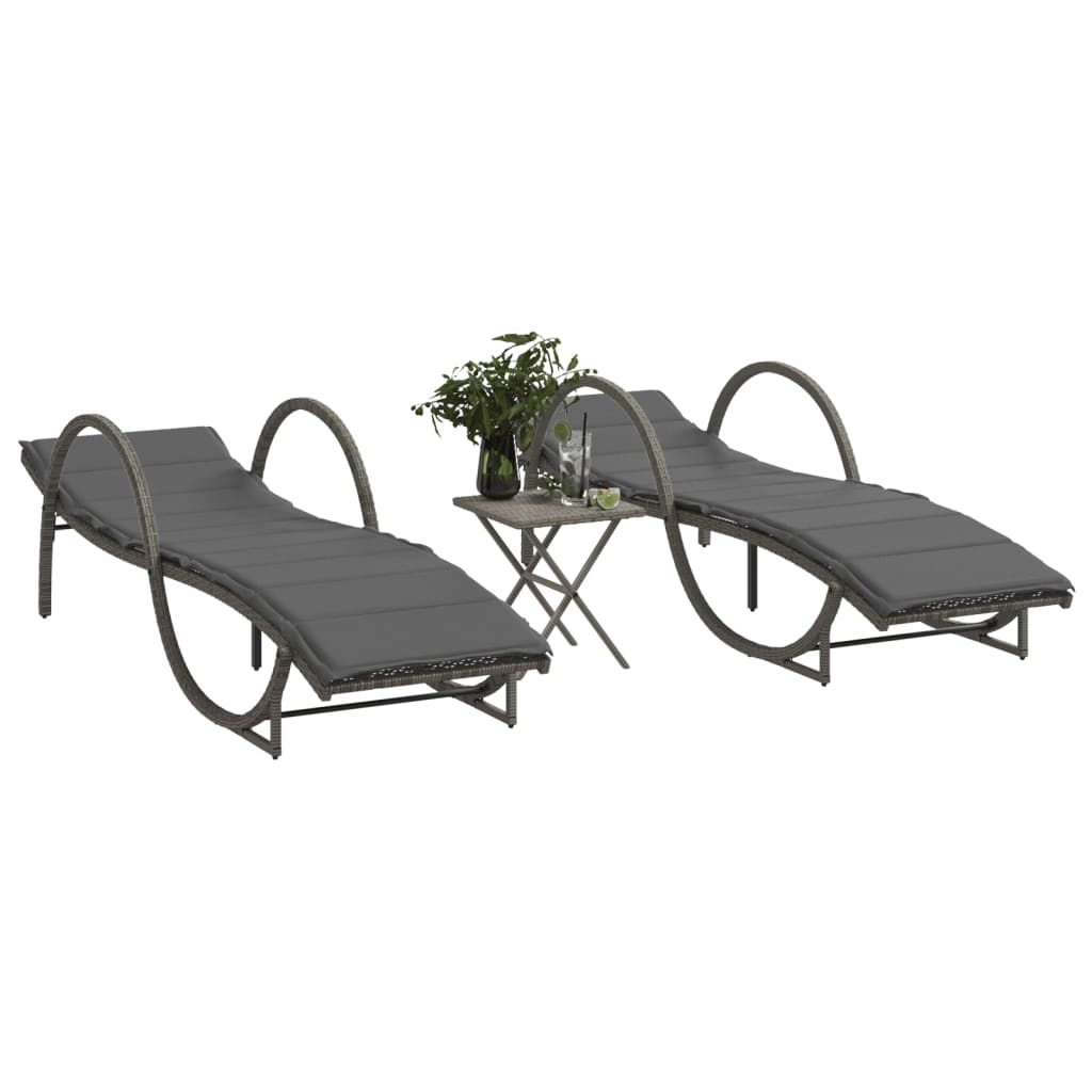 Ligbed Met Kussen 60X199X42 Cm Poly Rattan