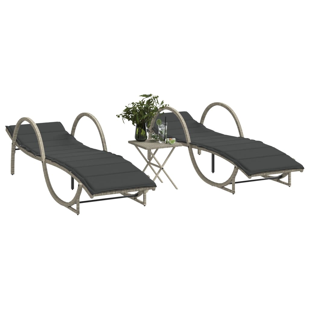 Ligbed Met Kussen 60X199X42 Cm Poly Rattan
