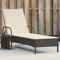 Ligbed Met Wielen En Kussen Poly Rattan