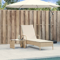 Ligbed Met Wielen En Kussen Poly Rattan