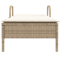 Ligbed Met Wielen En Kussen Poly Rattan