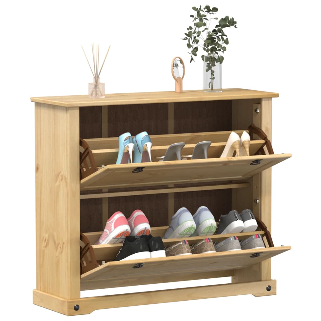 Schoenenkast Corona 99X32X Massief Grenenhout Honingwas