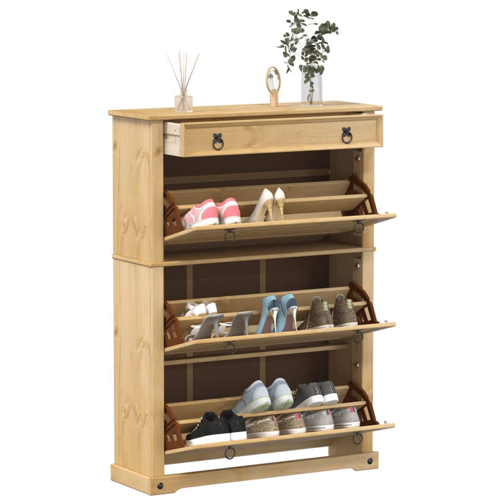 Schoenenkast Corona 99X32X Massief Grenenhout Honingwas