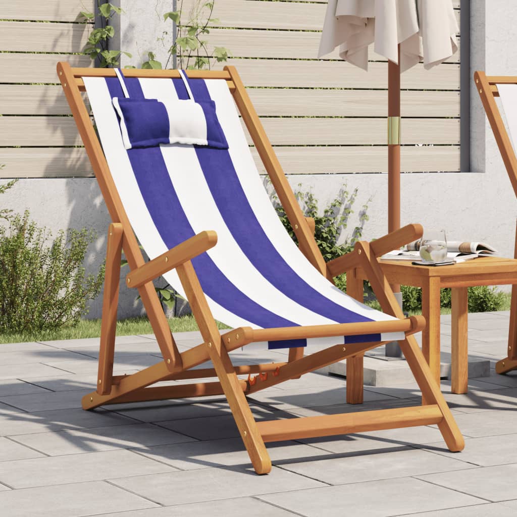 Strandstoel Inklapbaar Massief Eucalyptushout En Stof