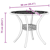 Tuintafel Ø 90X75 Cm Gietaluminium