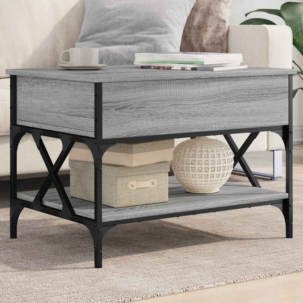 Salontafel 100X50X50 Cm Bewerkt Hout En Metaal