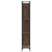 Boekenkast 79X30X180 Cm Bewerkt Hout En Metaal Bruin Eiken