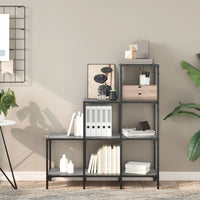 Boekenkast 92X30X Bewerkt Hout En Metaal Grijs Sonoma