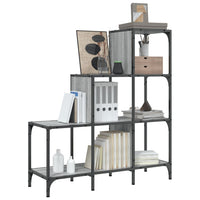 Boekenkast 92X30X Bewerkt Hout En Metaal Grijs Sonoma