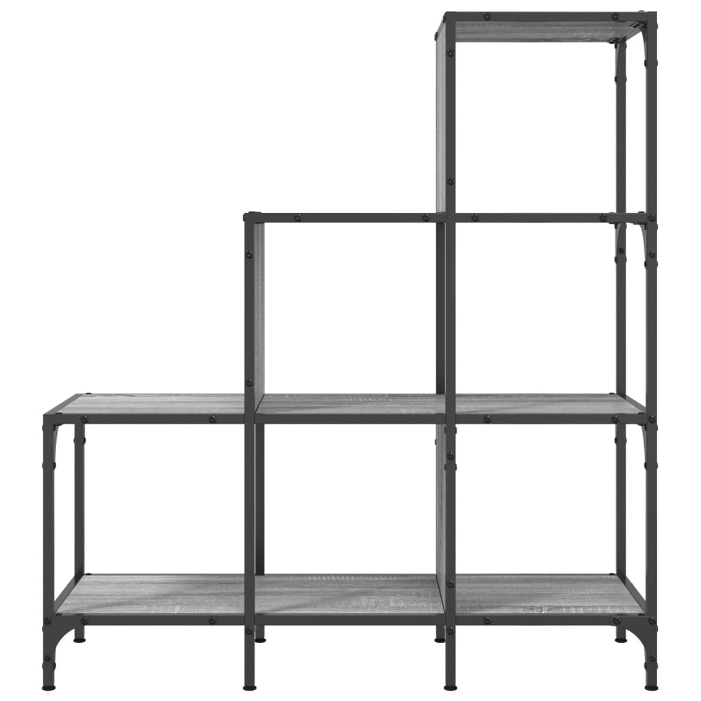 Boekenkast 92X30X Bewerkt Hout En Metaal Grijs Sonoma