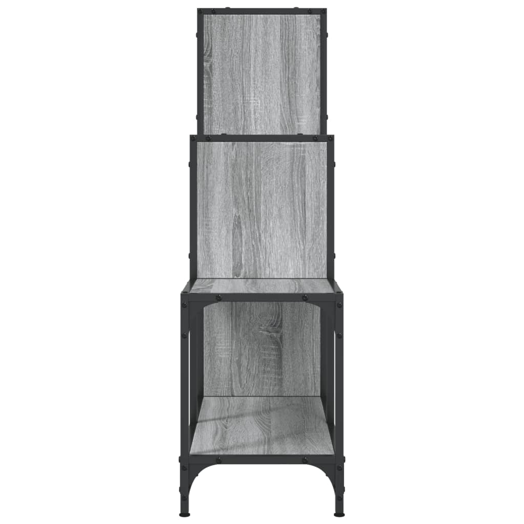 Boekenkast 92X30X Bewerkt Hout En Metaal Grijs Sonoma