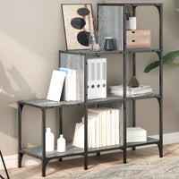 Boekenkast 92X30X Bewerkt Hout En Metaal Grijs Sonoma