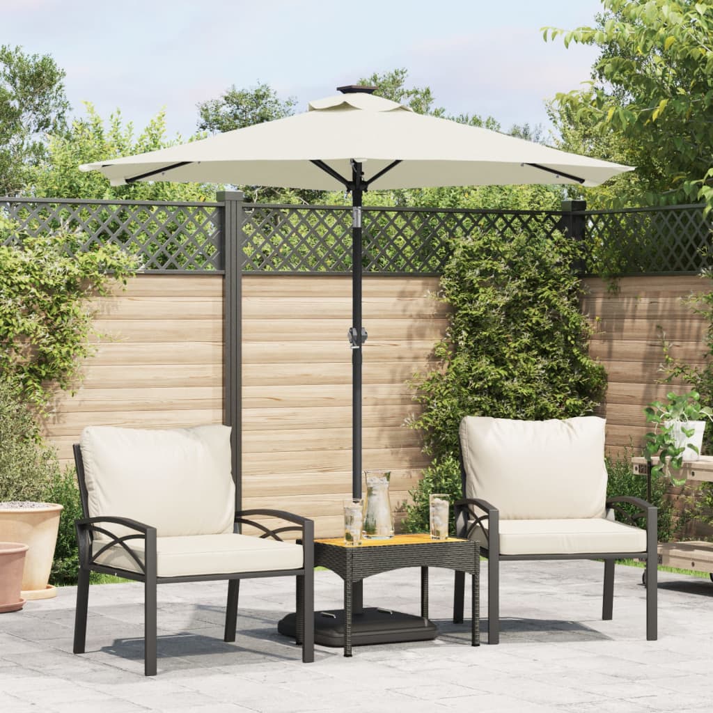 Parasol Met Led's En Stalen Paal 225X225X212 Cm
