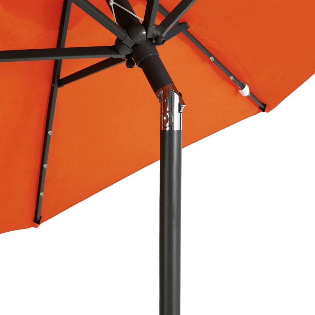 Parasol Met Led's En Stalen Paal 225X225X212 Cm