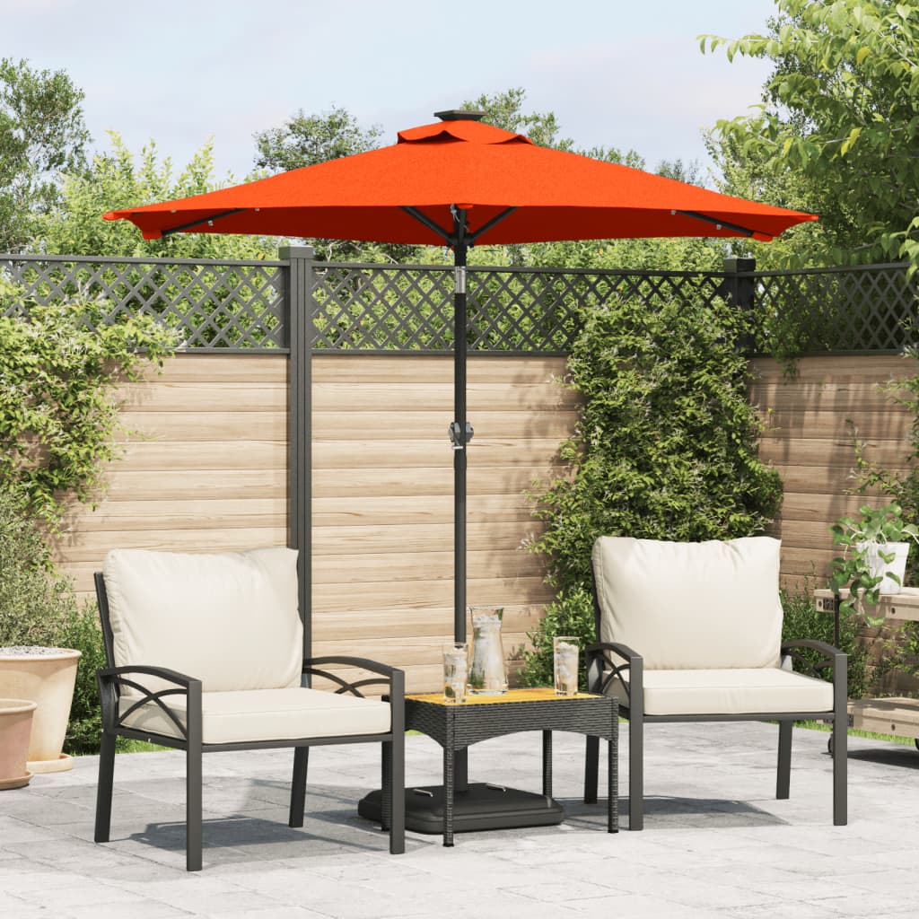 Parasol Met Led's En Stalen Paal 225X225X212 Cm