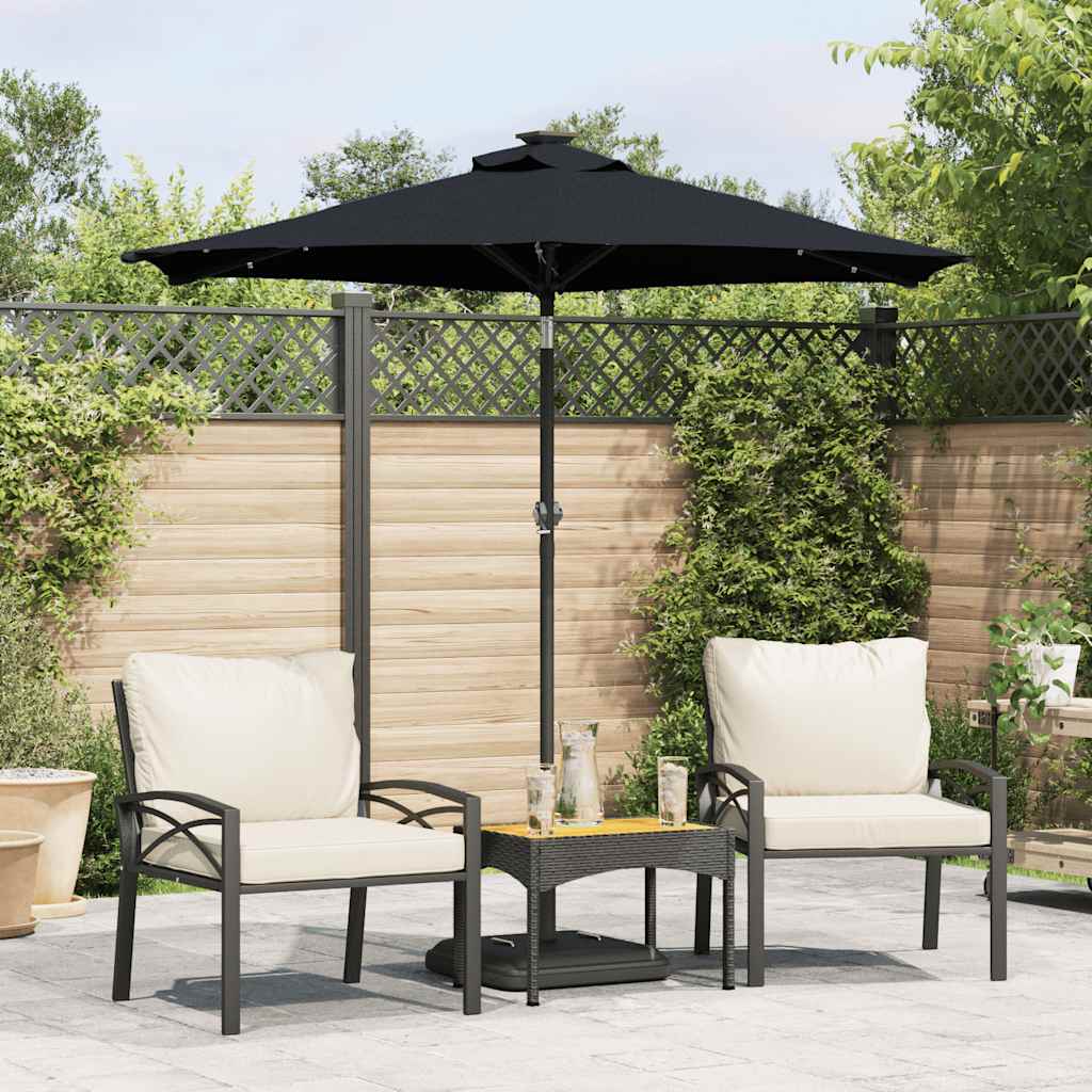 Parasol Met Led's En Stalen Paal 225X225X212 Cm