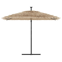 Parasol Met Led's En Stalen Paal Bruin