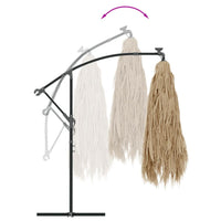 Parasol Met Led's En Stalen Paal Bruin