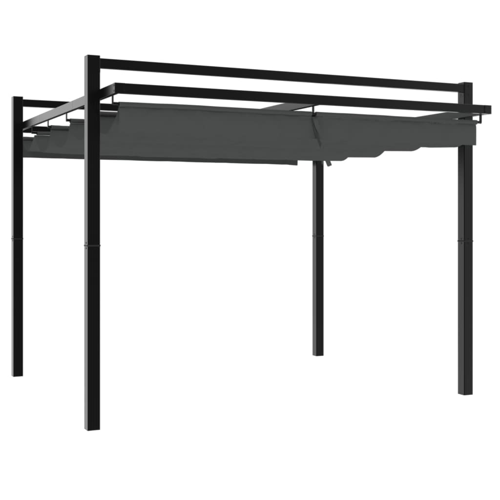 Prieel Met Uittrekbaar Dak 3X3 M Aluminium Kleurig