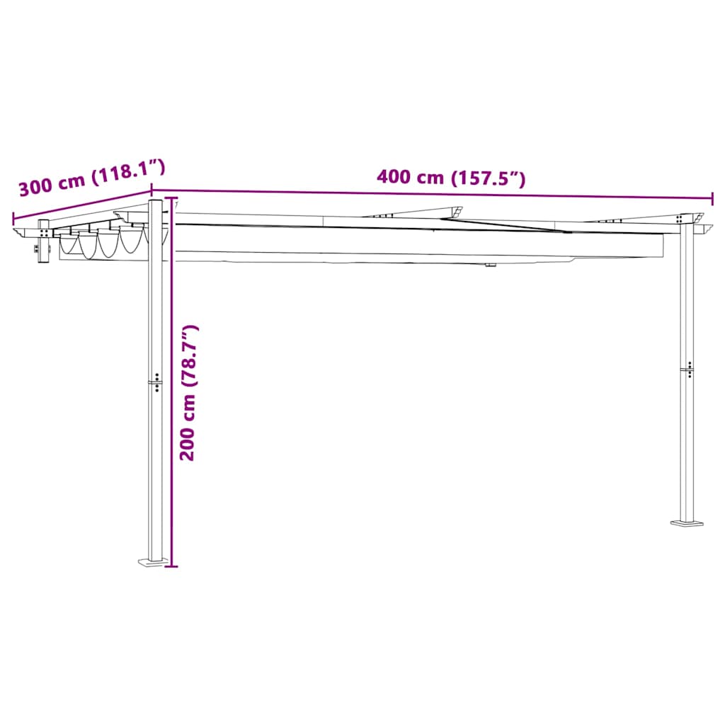 Prieel 400 X 300 X 200 Cm Polyester